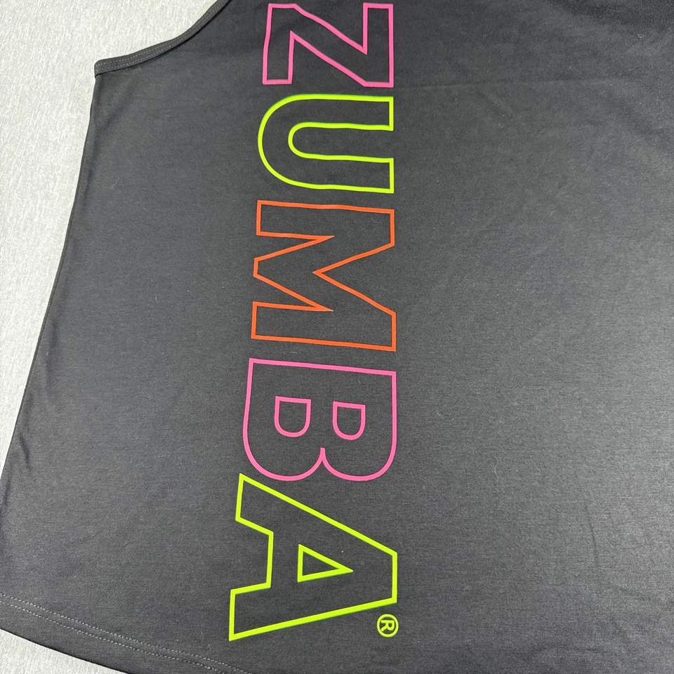 Camiseta sin mangas Zumba Free To Create negra ejercicio de baile talla L nueva con etiquetas Z1T000427 Foto 2 de 4
