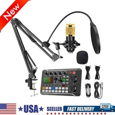 ▶ F998 Home Studio Recording Kit Mixer Condenser Microphone for Music Podcast