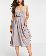 Asos UK 8 Lilac Tie Back Dress Brand New Feminine Party Midi