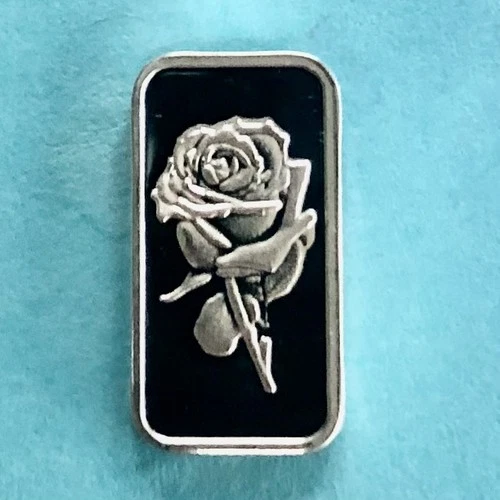 1 Gram Silver Bar " Beautiful Rose "  Design..