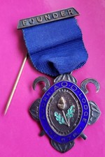 1926 Solid Silver Medal  Ancient Order Druids Acorn Lodge No 678 Founder Coleman