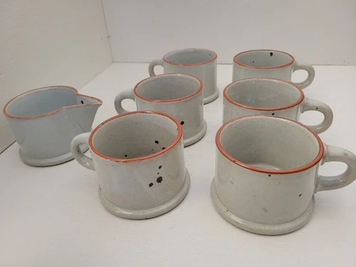 Dansk Mugs Cups Niels Refsgaard Stoneware Ruststone Tan Crock Style VTG Creamer
