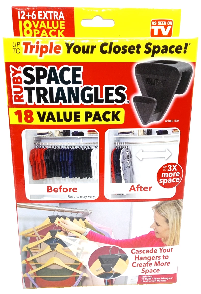 Ruby Space Triangles Hanger Space Saver Triangles 18pc Closet - Brand New