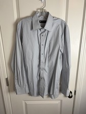 Combatant Gentlemen Dress Shirt Mens 16 Light Grey Slim Fit Button Up