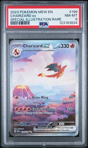 PSA 8 Charizard Ex Special Illustration #199 2023 Pokemon Mew 151 123163834