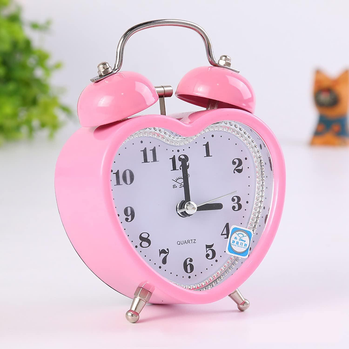 3 Inches Cute Twin Bell Loud Alarm Clock Silent Analog Quartz
