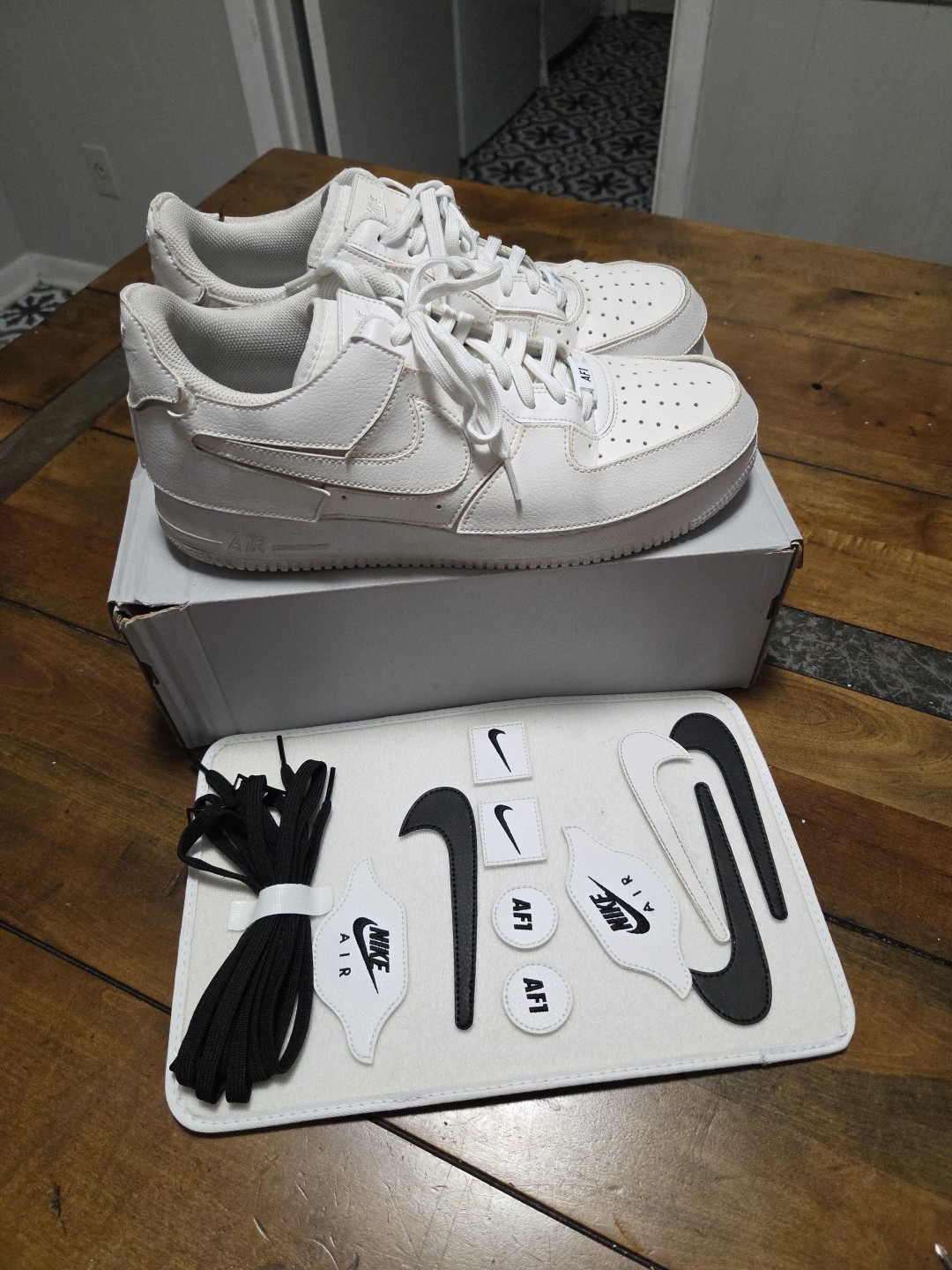 Nike Air Force 1/1 Cosmic Clay 10.5 CV1758-100 White Black Low Sneakers Shoes QS image 7