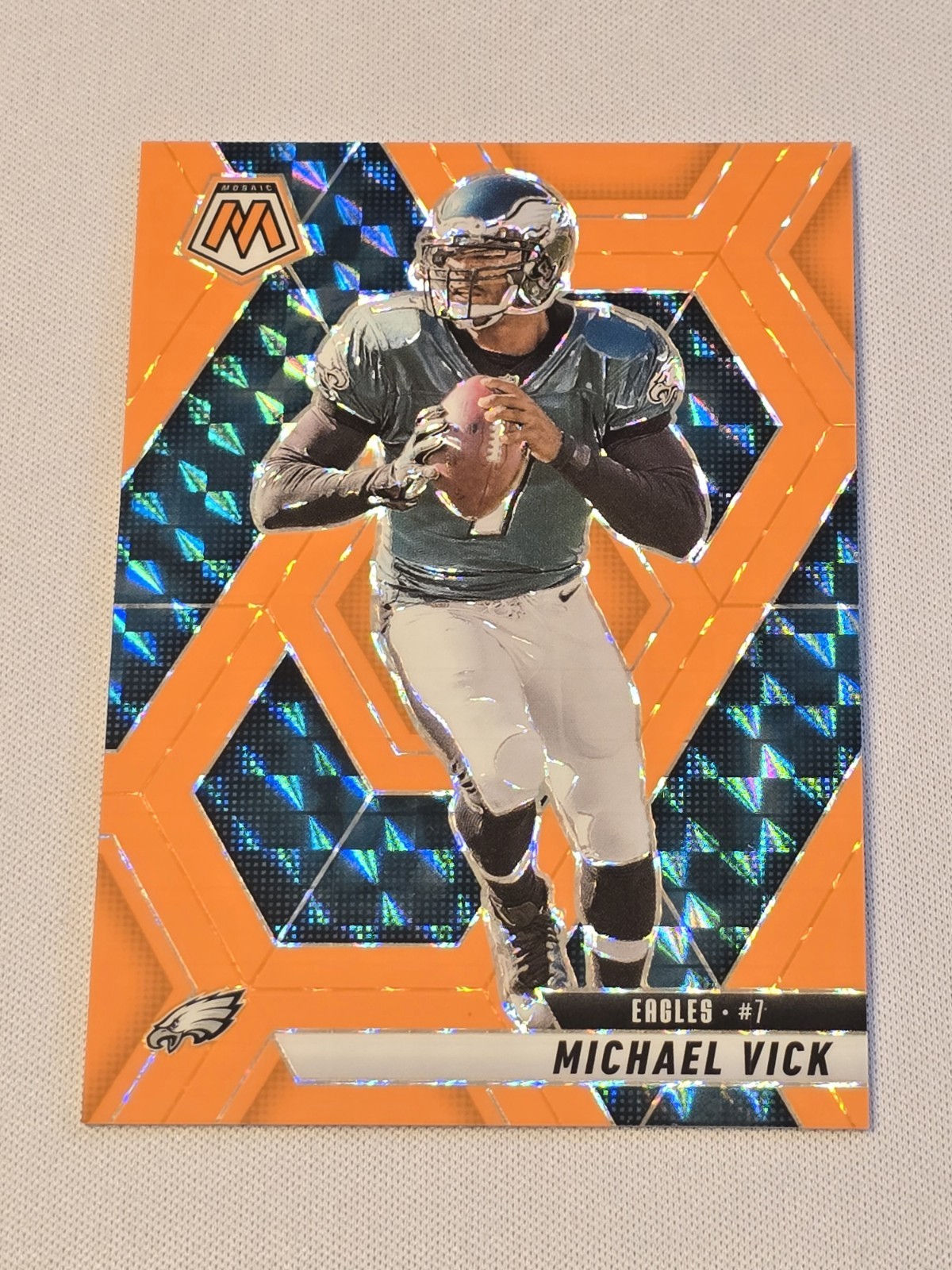 2025 Panini Mosaic Michael Vick Orange Mosaic Prizm #/25 Eagles SSP #215