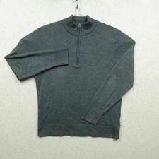 Smartwool Sweater Mens Medium Gray Half Zip Pullover Merino Wool Blend F17 2017