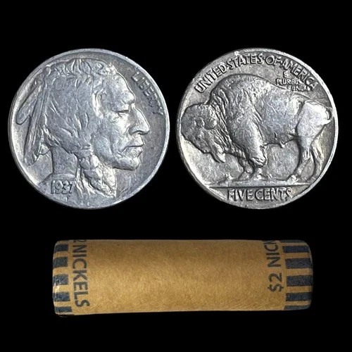 1913-1938 Buffalo Nickel - 40 Coin Roll - Average Circulated