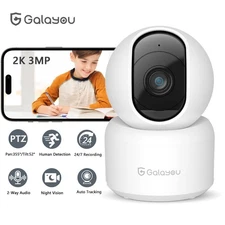 Galayou Indoor Camera 2K 3MP Security Camera System Motion Detection 2-Way Audio