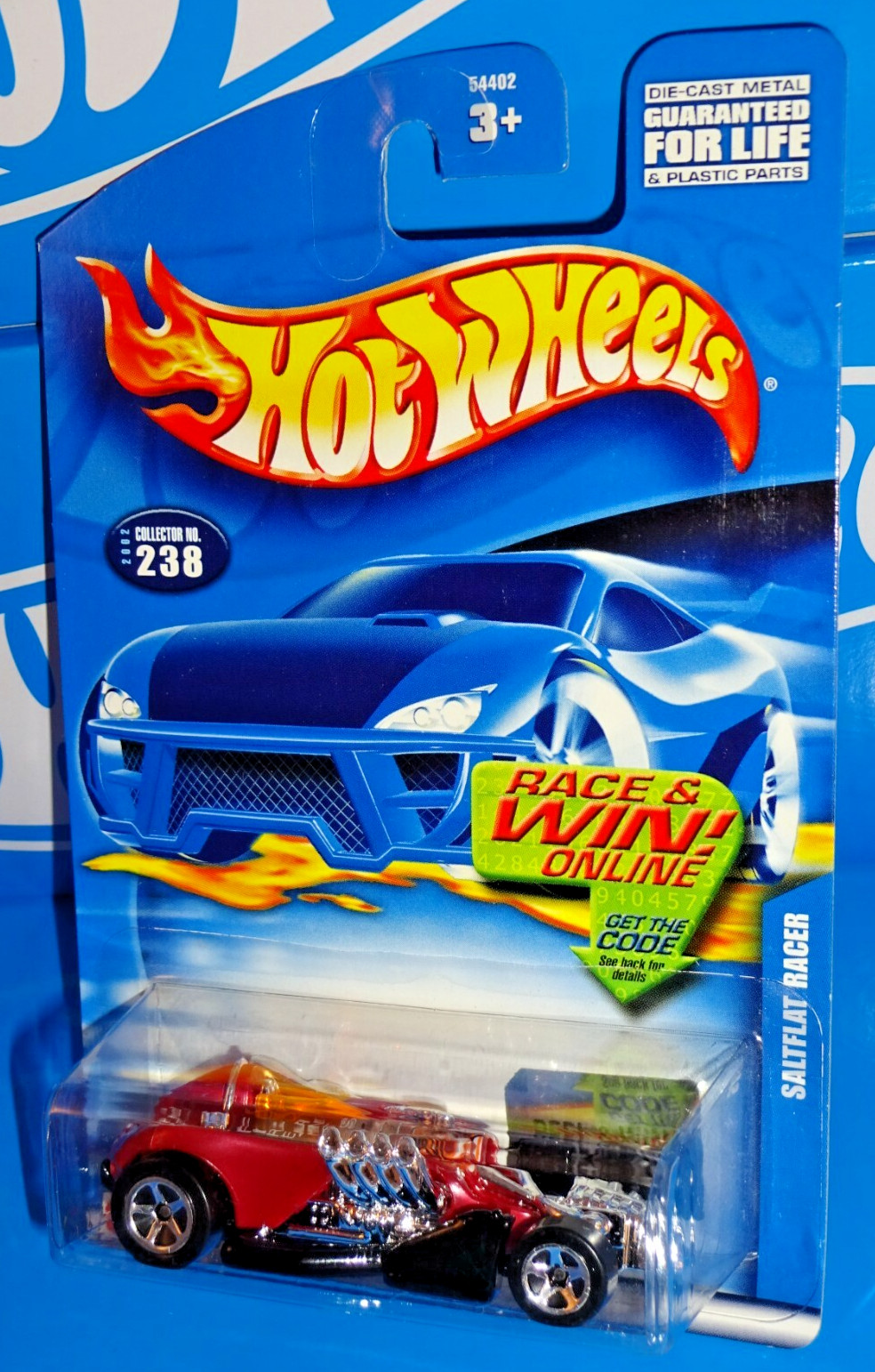 Hot Wheels 2002 Mainline Release #238 Saltflat Racer Dark Magenta w/ 5SPs