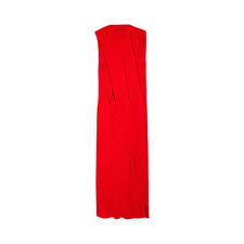 BALENCIAGA $4390 Sunset Red Draped Dress New & Authentic