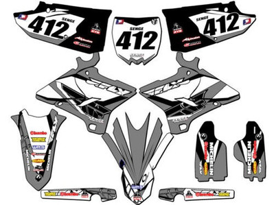 2005-2007 Polisport Restyle YZ 250 2-STROKE 13 Fly Grau Senge Grafiken Set Co