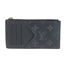 LOUIS VUITTON MonogramEclipsexTaiga M30271 Card Case coin purse Black Noir