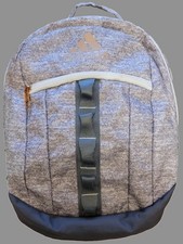 Adidas Foundation Backpack Grey 4 Zipper Compartments 2 Net Pouches 5 Loop Strap
