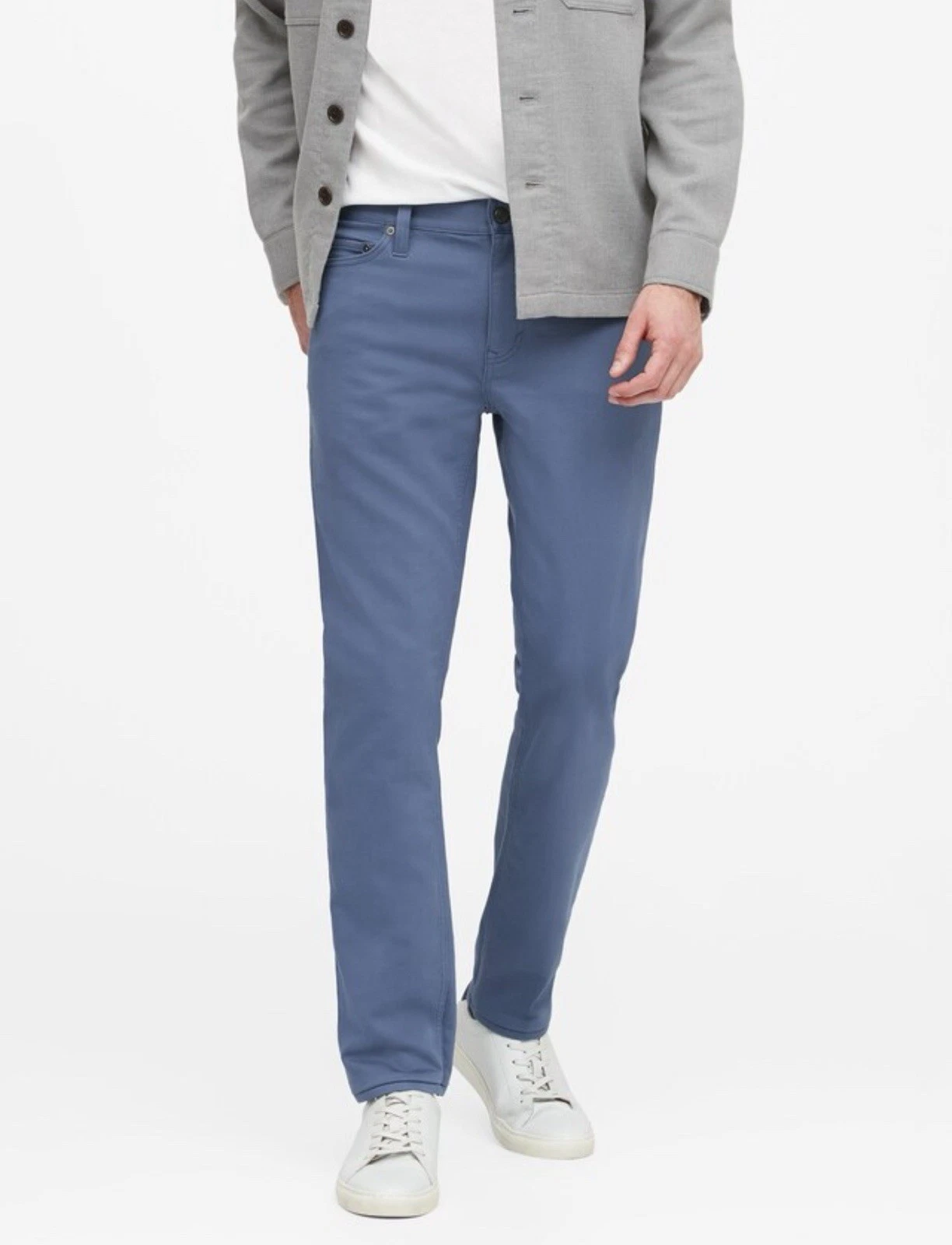 Pantalon de voyage coupe slim chino Banana Republic bleu clair 30x32