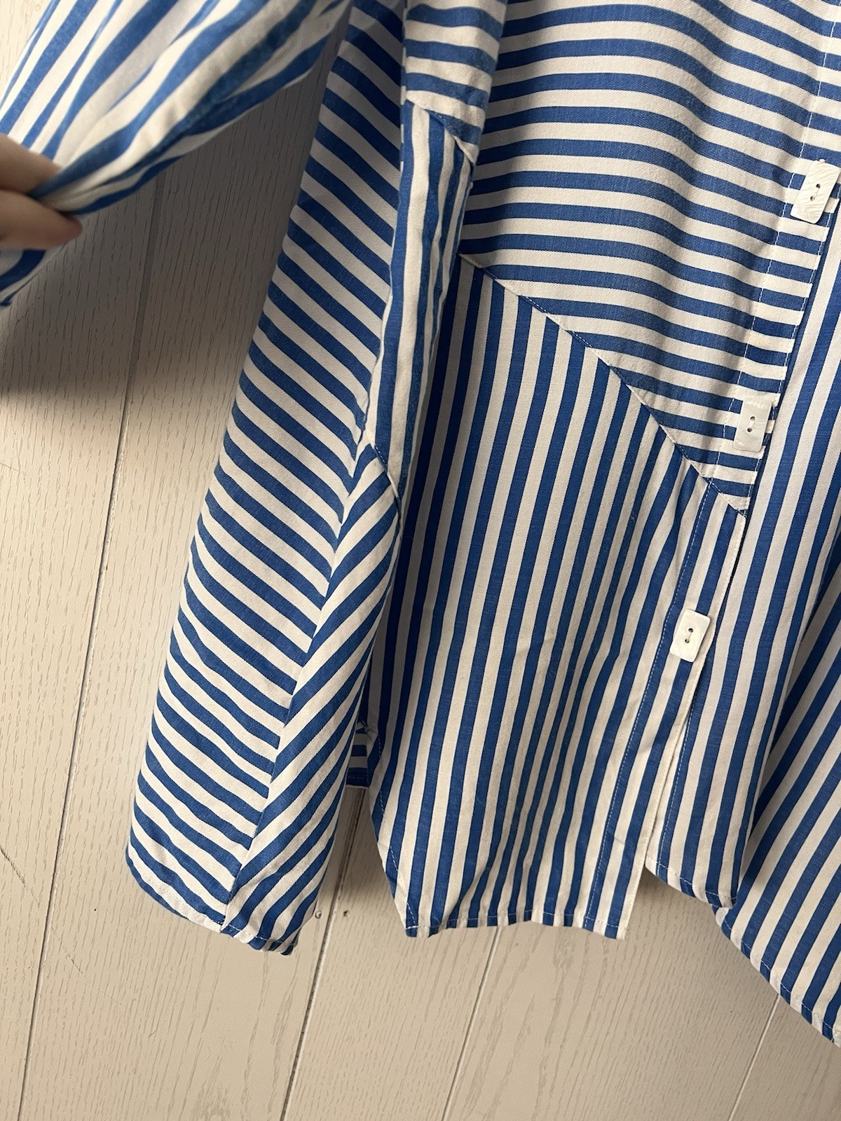 Ali Miles Striped Button Down Blouse Lyocell Lage… - image 4