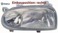 Abakus 441-1115L-LD-E Hauptscheinwerfer Links Scheinwerfer FüR VW