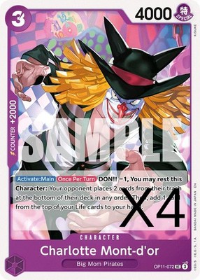Charlotte Mont-d'or OP11-072 UC  A Fist of Divine Speed NM OPTCG x4