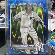 2025 Bowman - Chrome Prospects Edgleen Perez #BCP-80 Blue Refractor /150 (RC)