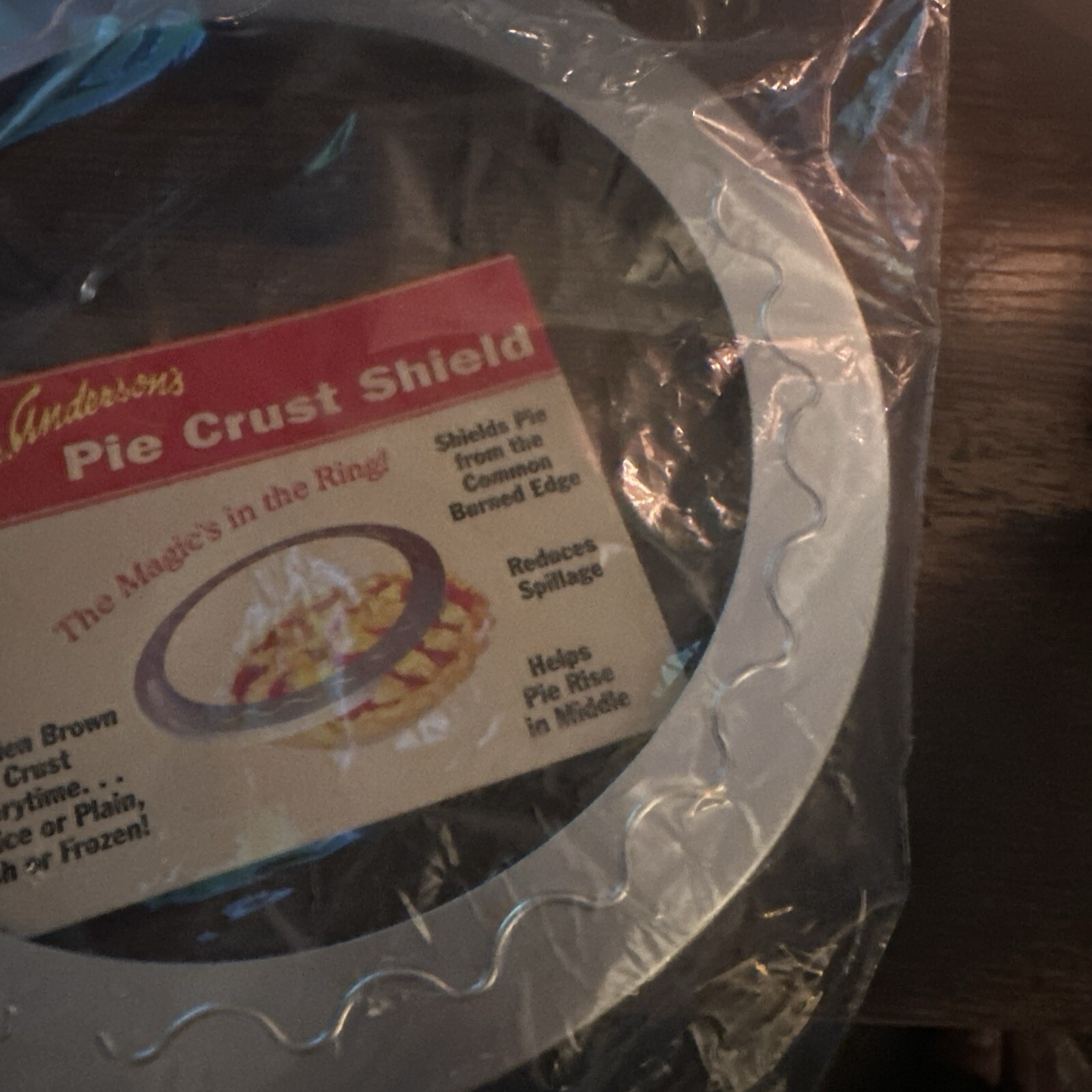 New Mrs. Anderson's Pie Crust Shield for 9.5" - 10" Pans Sealed Package