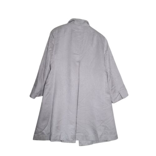 Eileen Fisher Shimmer Jacquard Open Coat Jacke Silber Grau Medium Viskose Seide - Bild 2 von 8