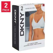 NWT DKNY Women's Seamless All Day Two Pack Bra Ink/Aluminum Size S 50 2HL155