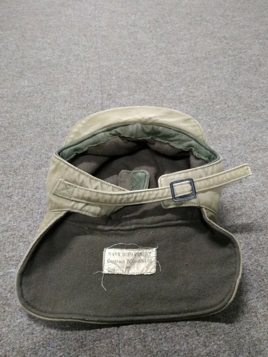Vintage WW2 US Navy Winter Cap N1 size 7 1944 Contract NXSX69446