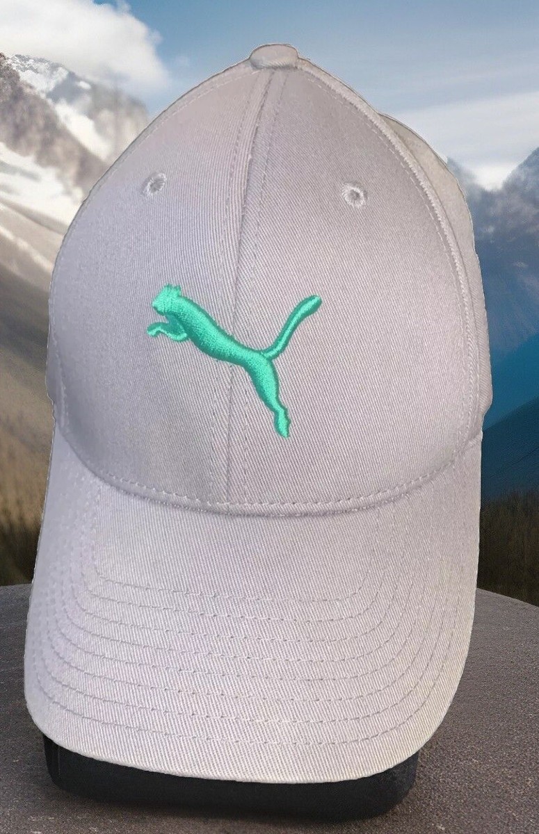 Puma Men's Polyester Baseball Cap Gray with Green Puma Stretch Fit One Size  | eBay