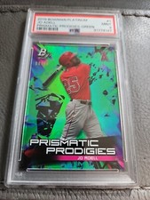 2019 Bowman Platinum Prismatic Prodigies Green Refractor 80/99 Jo Adell PSA 9