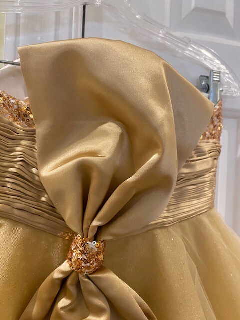 Clarisse Gold Sequin Prom Party Dress - Size 0 - Strapless, Sequins, Sparkly Bow | eBay Clarisse Gold Sequin Prom Party Dress - Size 0 - Strapless, Sequins, Sparkly Bow | eBay