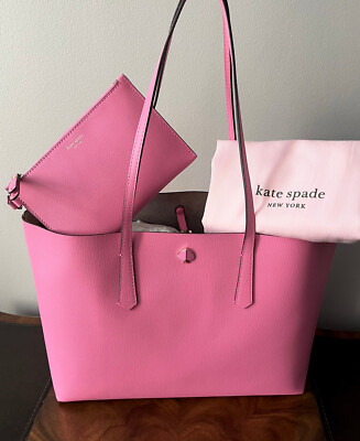 NWT Kate Spade Hibiscus Tea Leather MOLLY LRG Tote Bag w