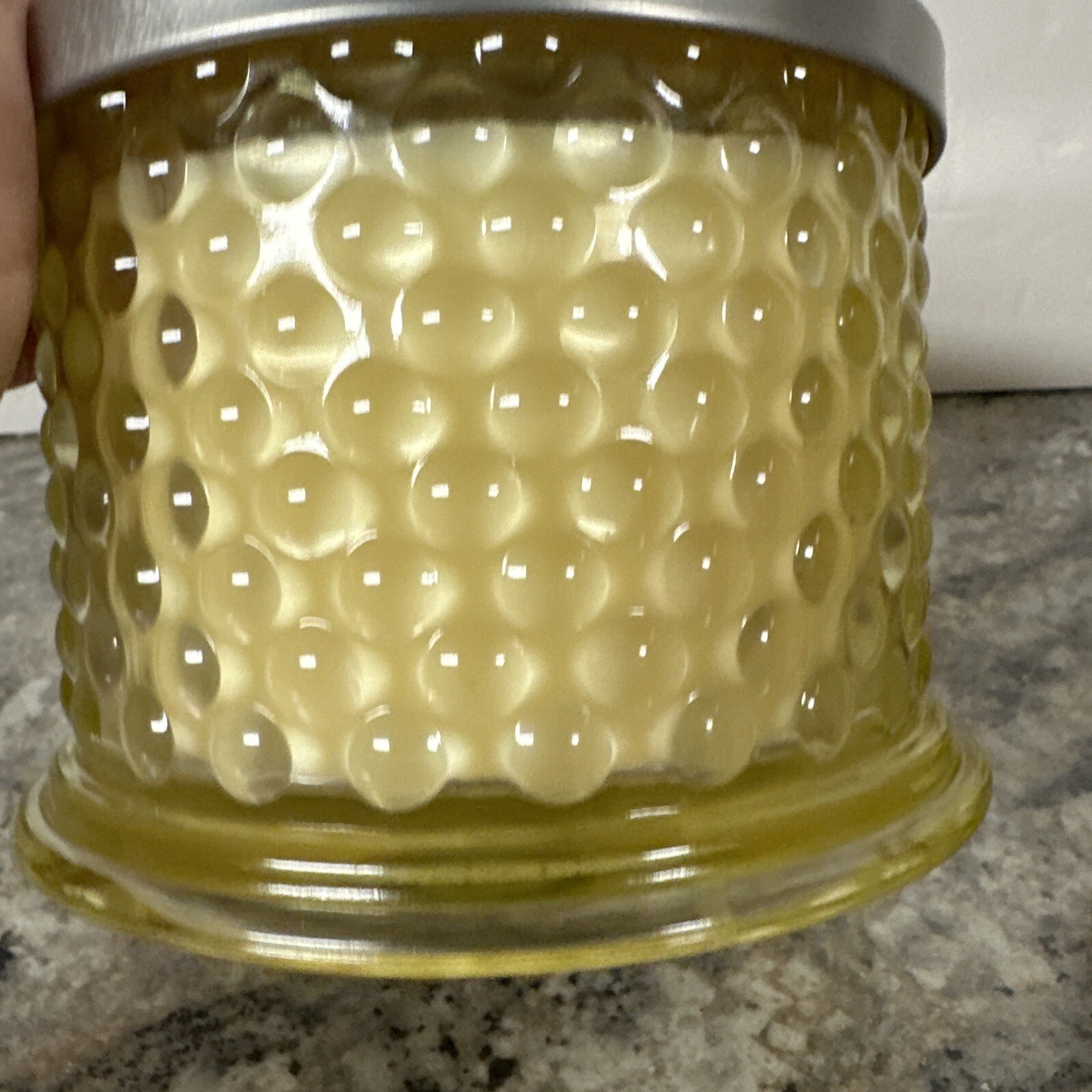 HomeWorx Sugared 14oz 3wick Candle Rare Yellow Hobnail Bubble