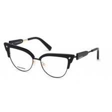 DSQUARED2 DQ5267 01A Black Plastic Cat Eye Optical Eyeglasses Frame 53-16-135 RX
