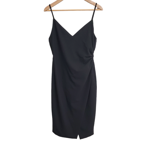 BLACK HALO Women Bowery Sheath Dress 8 Black Side Ruching Adjustable Straps Sexy - Picture 3 of 14