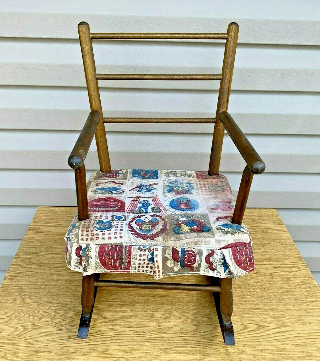 Vintage Child s Wooden Rocking Chair Colonial