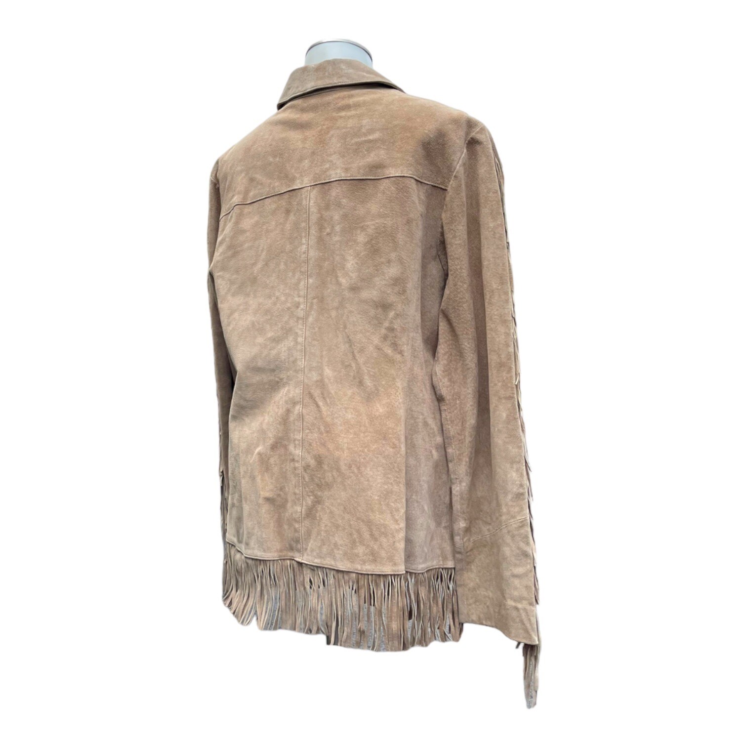 Vintage 90s NEWPORT NEWS Womens M Suede Leather Jacket Coat Fringe Western NWOT image 6