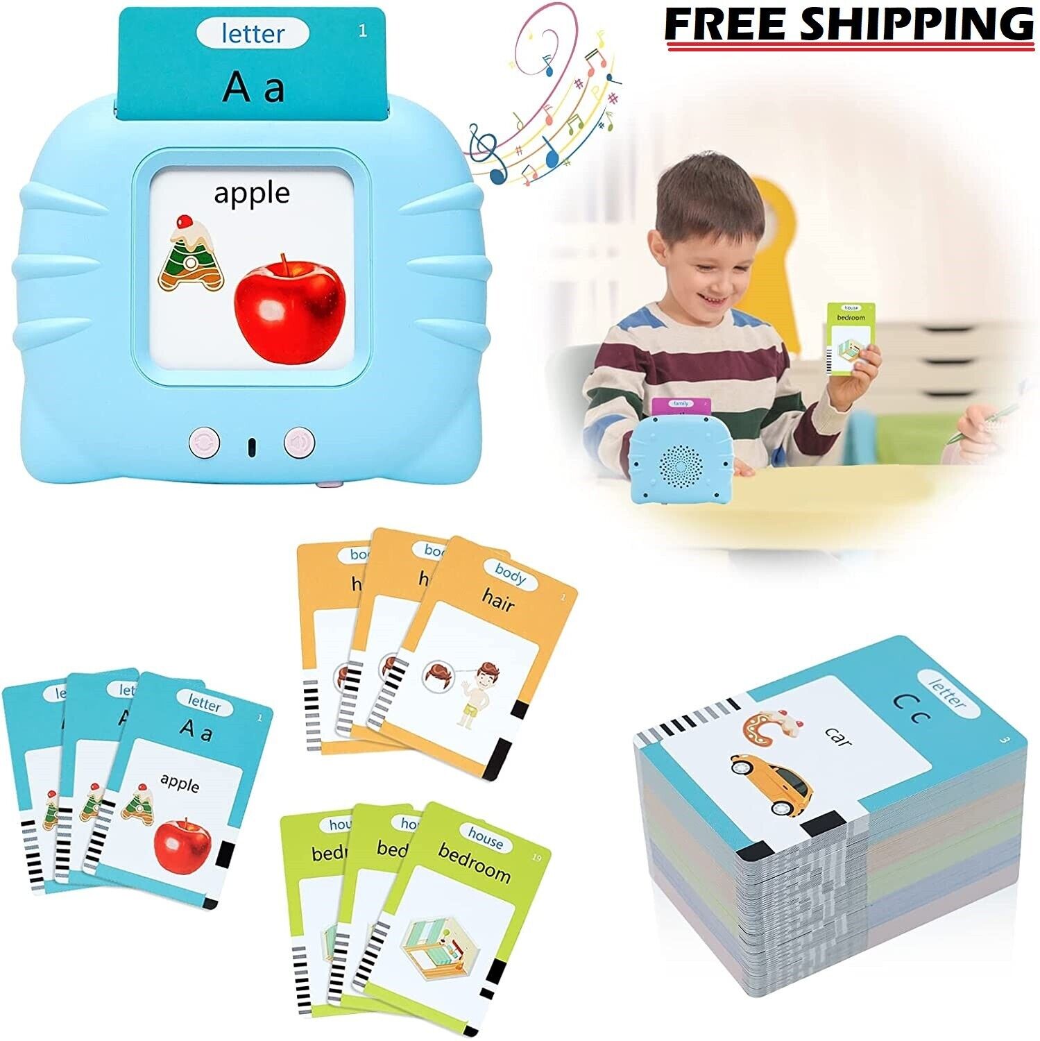 Talking Flash Cards Toddlers Toys:510 Sight Words Speech Therapy