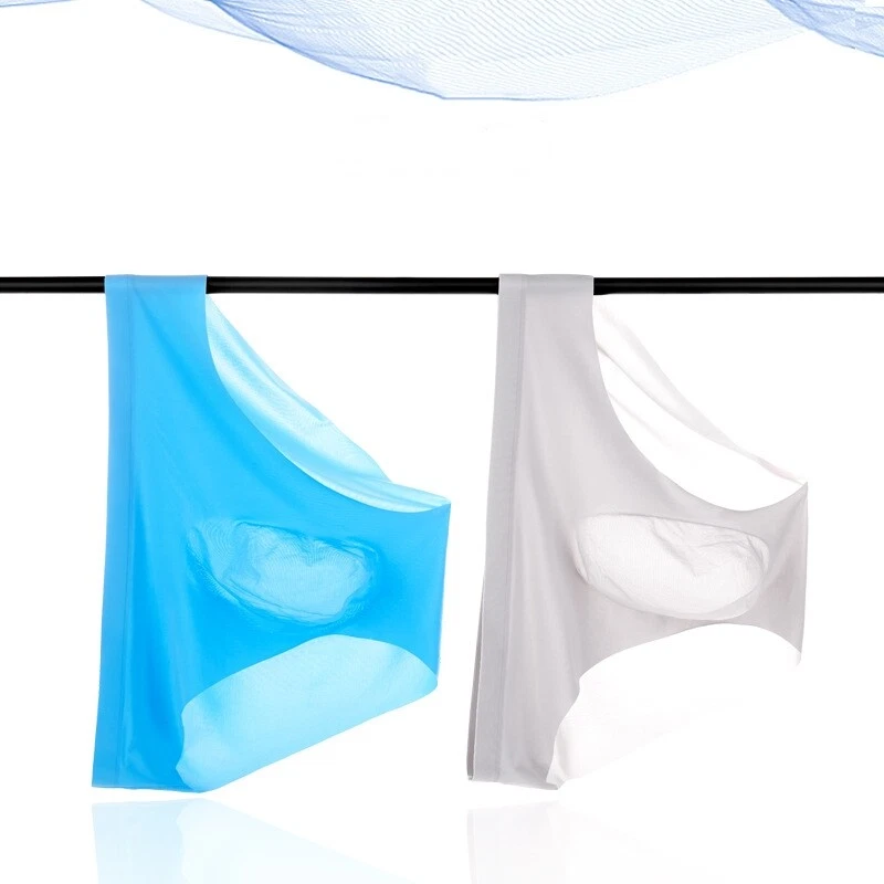 3x Sexy Men Ice Silk Underwear Thong T-back Panties Bikini Briefs Pouch GString⇓ - Image 2 of 4