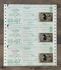 1986 TENNESSEE - State Duck Stamp - Lot1 - MNH **NO PRINTING** FULL SHEET OF 3