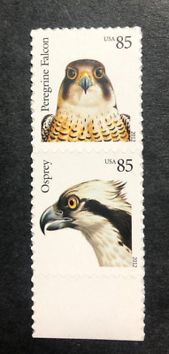スコット　新品。　ストック US Scott #4609 Peregrine & #4611 Osprey. PAIR MNH Self Adhesive