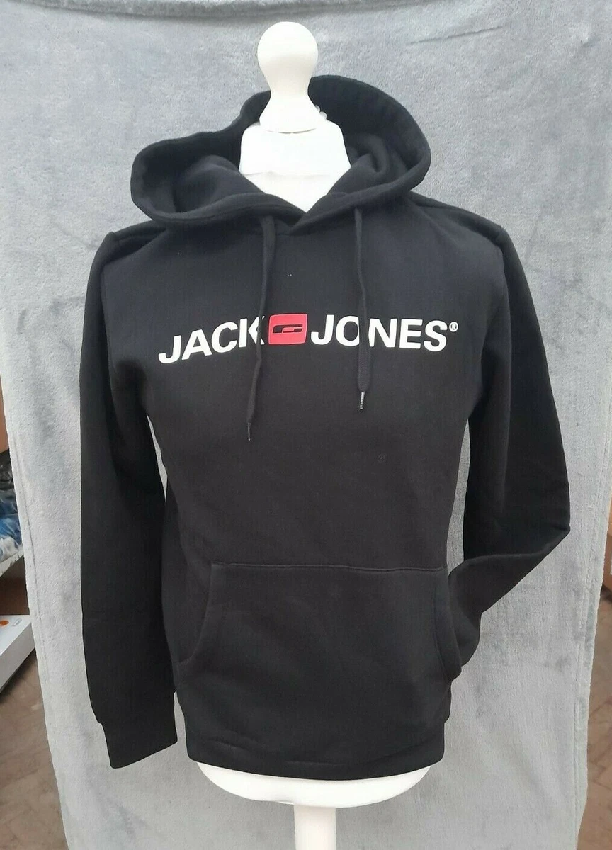 JACK u0026amp; JONES Menu0026#039;s Jjecorp Logo Sweat Hood Noos Hoodie, Black M |  eBay
