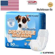 50 Pack Waist Disposable Dog Diapers Male wraps Belly Bands Pet Soft Small Size 