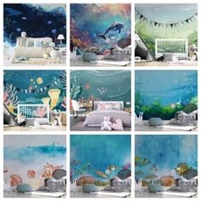 3D Seabed Fish Coral Self-adhesive Wallpaper Removable Wallpaper Wall Mural