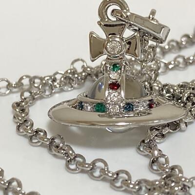 Vivienne Westwood Necklace Tiny Orb Silver Clear Multistone Vivienne Westwood Necklace Tiny Orb Silver Clear Multistone