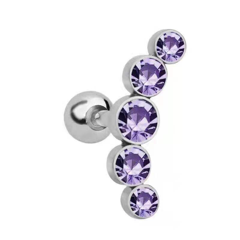 Crystal Cartilage Piercing Helix Earring Stud Barbell Stainless Steel
