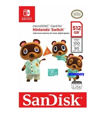 Nintendo Switch 512GB Sandisk Micro SDXC Memory Card UHS-I