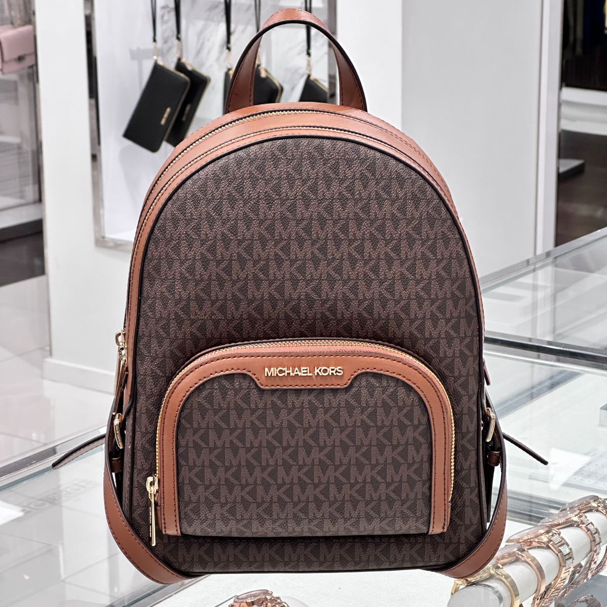 Michael Kors Jaycee Medium MK Signature Logo Backpack Luggage