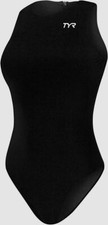 $165 Tyr Women's Black Solid Swimwear Destroyer Water Polo Swimsuit Size 30